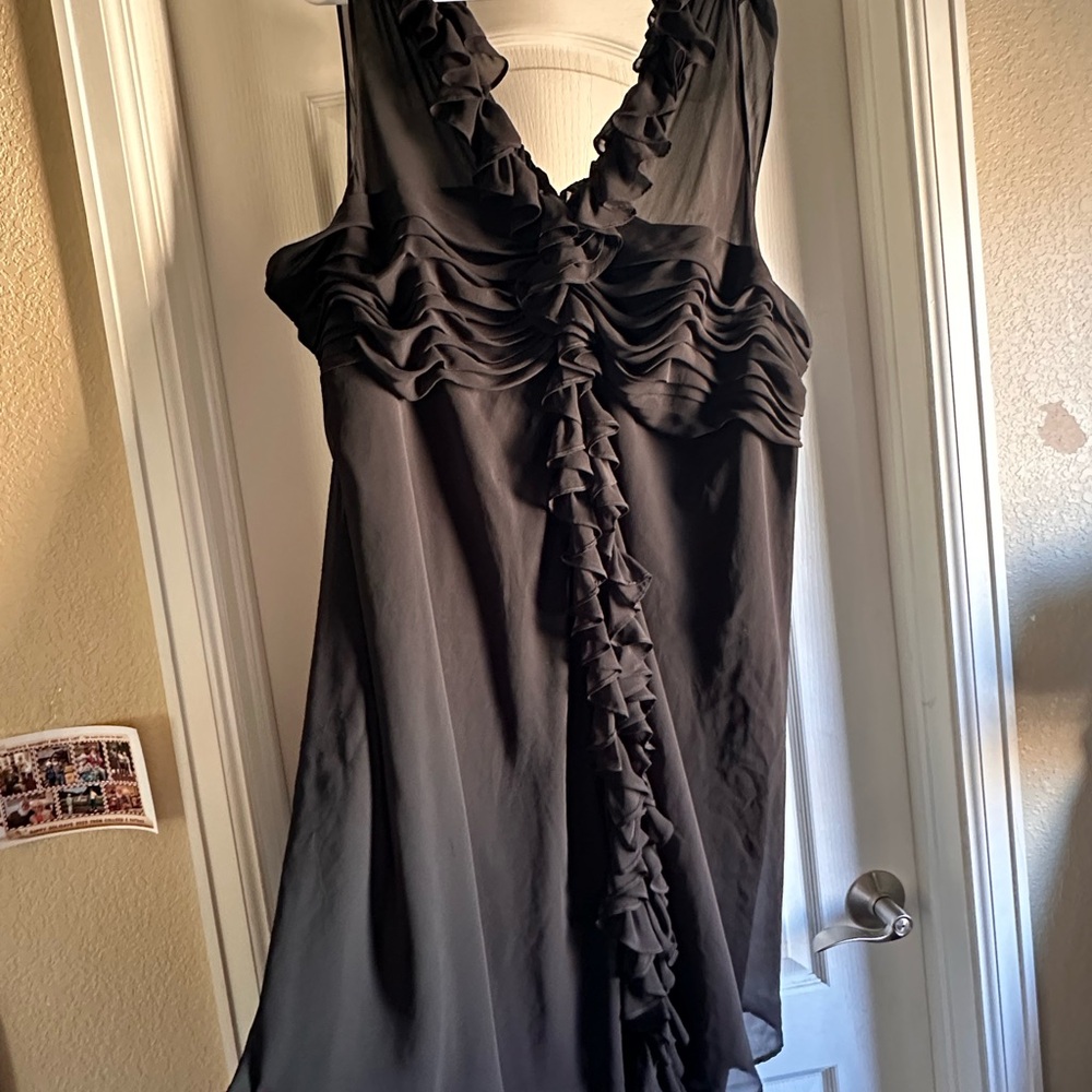 R&M Richards Black Ruffled Mini Dress